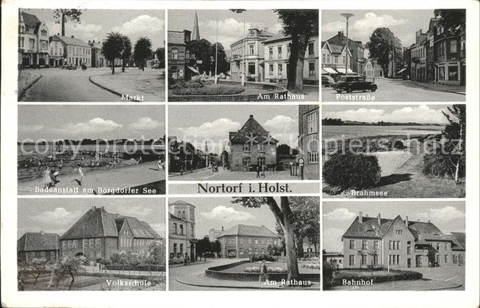 Nortorf Neumuenster Markt Rathaus Badeanstalt See Schule Bahnhof Poststrasse