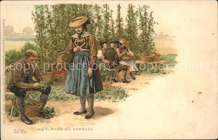 Vierlanden Bauer mit Magd bei Ernte