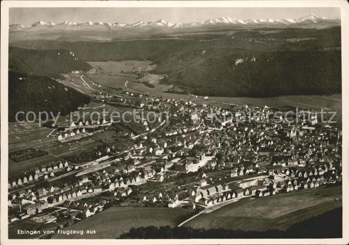 Ebingen Schwaebische Alb mit Alpenblick Fliegeraufnahme Straehle Bild Nr. 13246