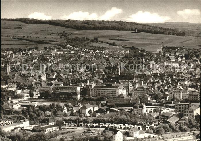 Bad Mergentheim Ortsansicht mit Kirche Kupfertiefdruck