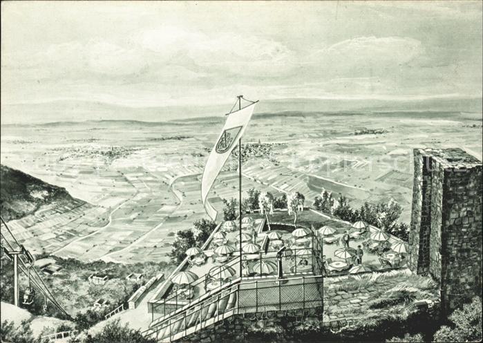 Rhodt Rietburg Hoehengaststaette Bergstation Sesselbahn Rheinebene Grafik