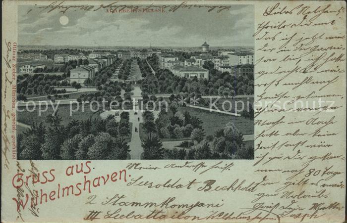 Wilhelmshaven Adalbertstrasse im Mondschein