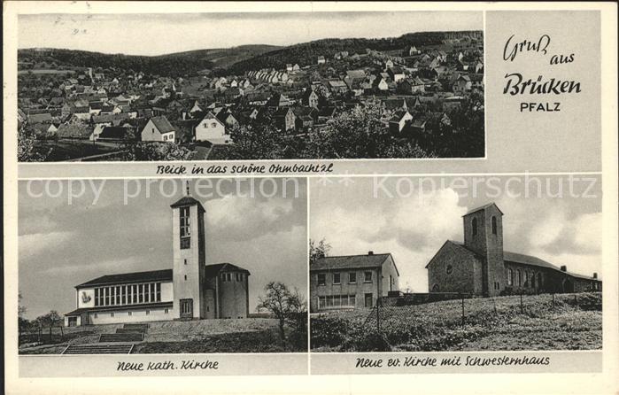 Bruecken Pfalz Blick ins Ohmbachtal Kirche Schwesternhaus