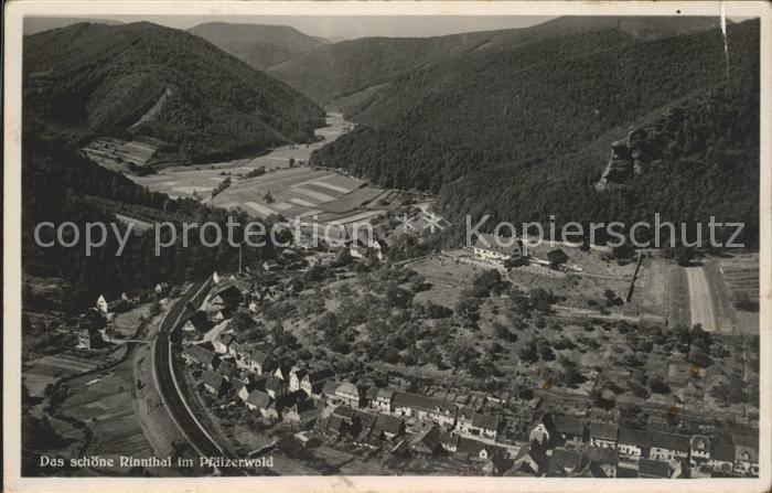 Rinnthal Fliegeraufnahme Eisenbahn Pfaelzerwald Bahnpost