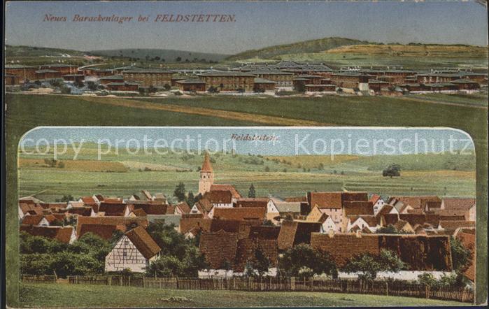 Feldstetten Ortsansicht mit Kirche Neues Barackenla
