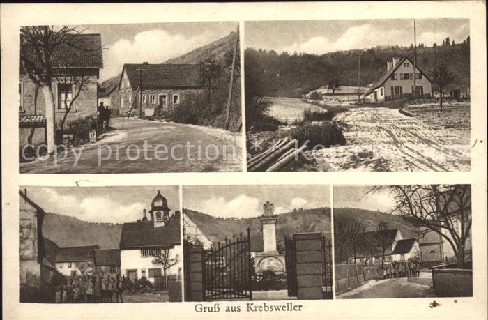 Krebsweiler Strassenpartie Kirche Gedenkstein Fried