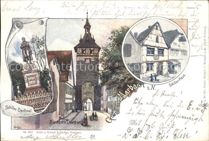 Marbach Neckar Schiller Haus Denkmal Oberer Torturm Friedrich Schiller Dichter