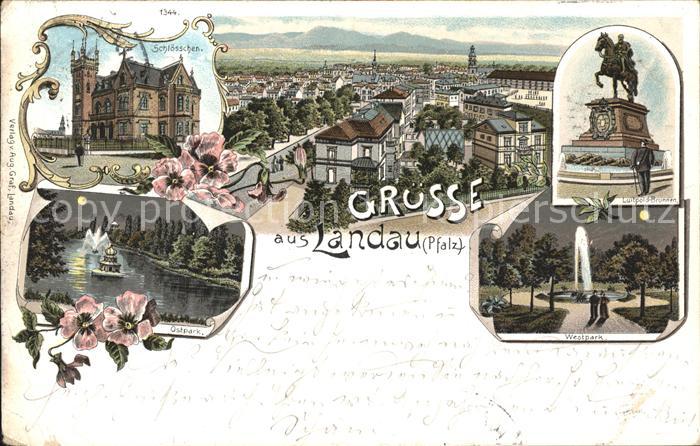 Landau Pfalz Schlösschen Luitpoldbrunnen Reiterstand