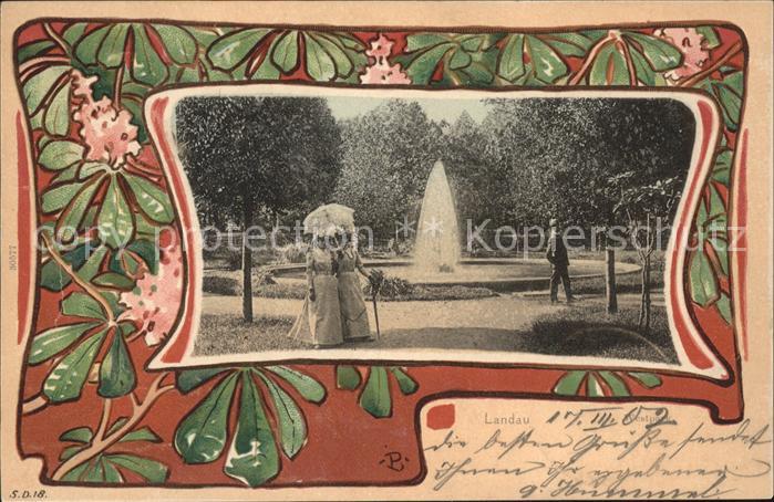 Landau Pfalz Spaziergang im Westpark Fontäne