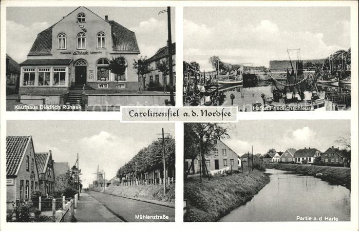 Carolinensiel Ostfriesland Kaufhaus Hafen Friedrichschleuse Mühlen