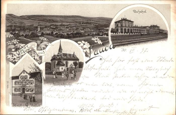 Lauda-Koenigshofen Gesamtansicht Bahnhof Marienkirche Hote