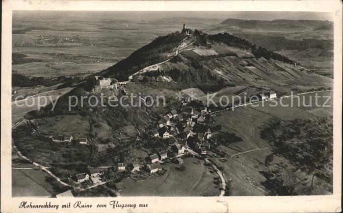 Hohenrechberg Fliegeraufnahme mit Burgruine