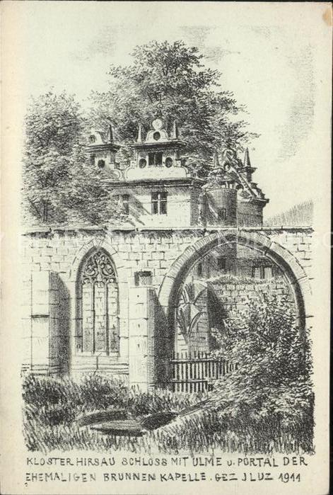 Hirsau Kloster Schloss mit Ulme Künstlerkarte