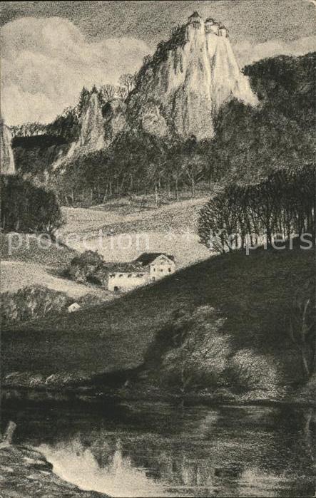 Beuron Donautal Schloss Bronnen Künstlerkarte