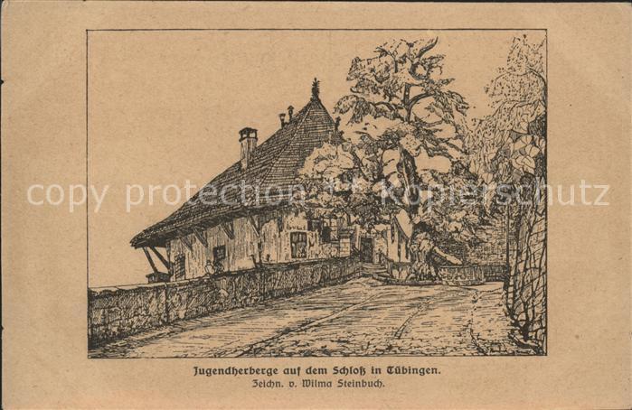 TueBINGEN BW Jugendherberge auf dem Schloss Kuenstlerkarte Wilma Steinbuch