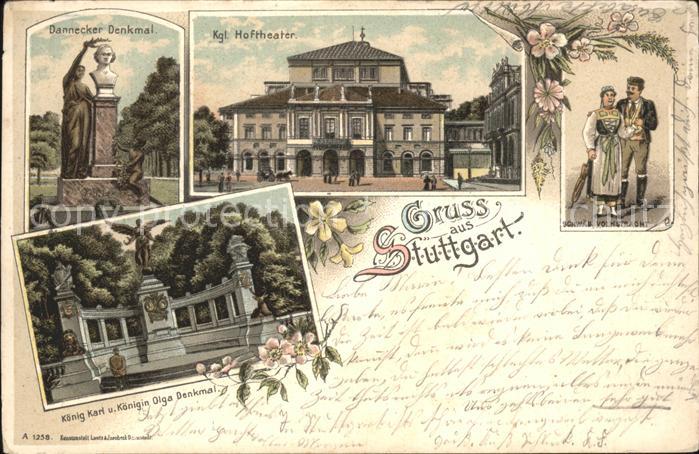 Stuttgart Dannecker Denkmal Hoftheater Tracht Kön