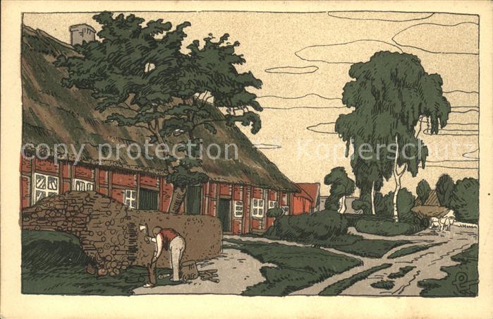 Egestorf Nordheide Dorfkathe Kuenstlerkarte