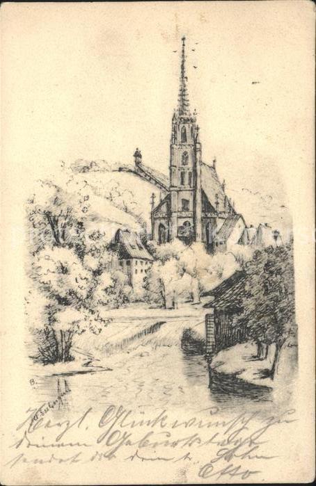 Esslingen Neckar Kirche Kuenstlerkarte