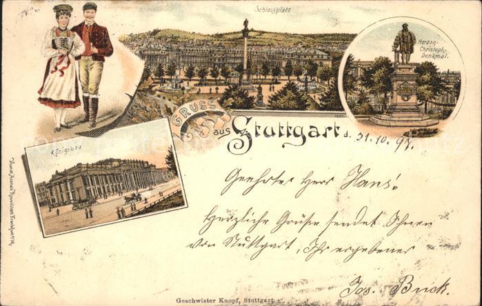 Stuttgart Königsbau Schlossplatz Herzog Christoph