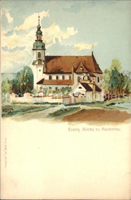 Insel Reichenau Kirche Kuenstlerkarte
