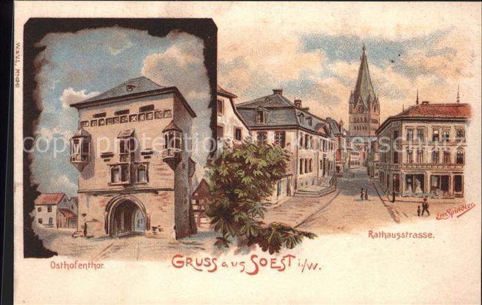 Soest Arnsberg Osthofenthor Rathausstrasse Kuenstlerkarte