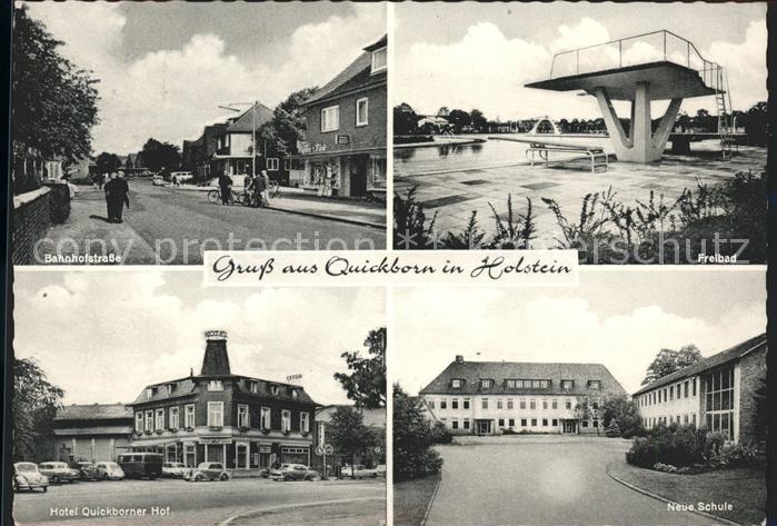 Quickborn Pinneberg Bahnhofstrasse Freibad Hotel Quickborner Hof Neue Schule