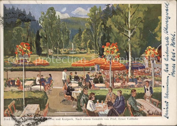 Bad Liebenzell Gartenrestaurant im Kurpark Kuenstlerkarte