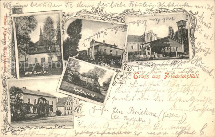 Friedrichshall Lindenau Alte Quelle Post Villa Füllhaus Restaur