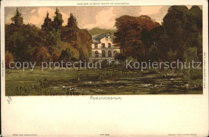 Friedrichsruhe Zweiflingen Hausa am Teich Künstlerkarte