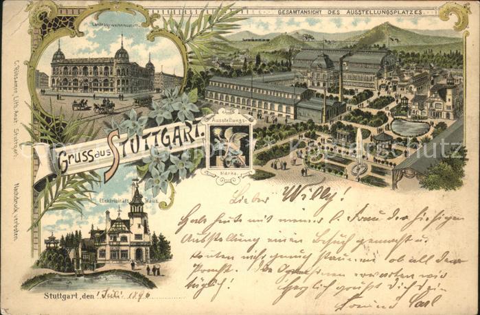 STUTTGART  CITY Panorama des Ausstellungsplatzes Elektrizitaetshaus Landesgewerb