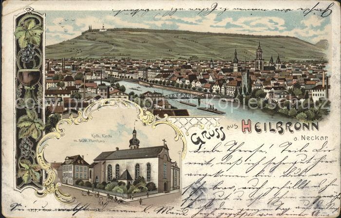 Heilbronn Neckar Panorama Kath. Kirche