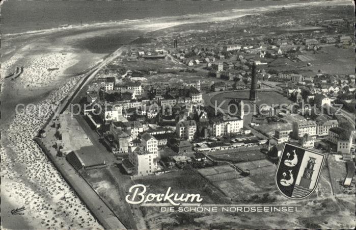 BORKUM Nordseebad Niedersachsen Fliegeraufnahme Wappen