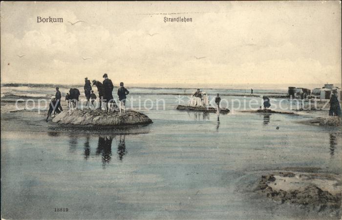 BORKUM Nordseebad Niedersachsen Strandleben Kuenstlerkarte