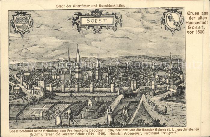 Soest Arnsberg Hansastadt Soest Wappen Künstlerkarte