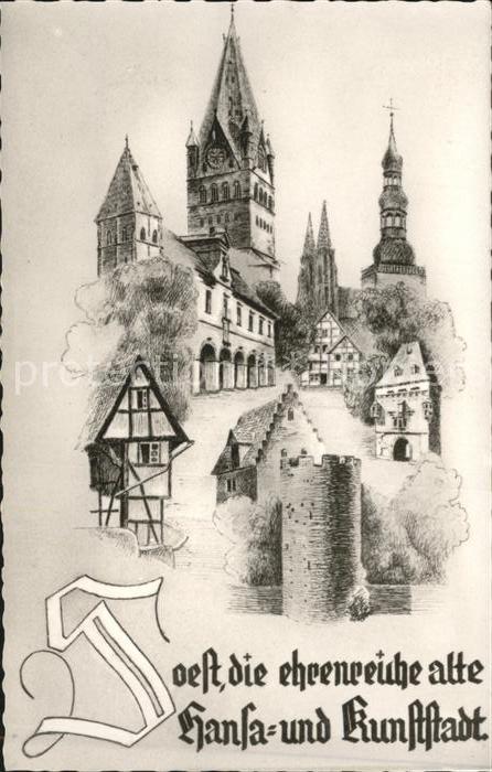 Soest Arnsberg Künstlerkarte Zeichnung