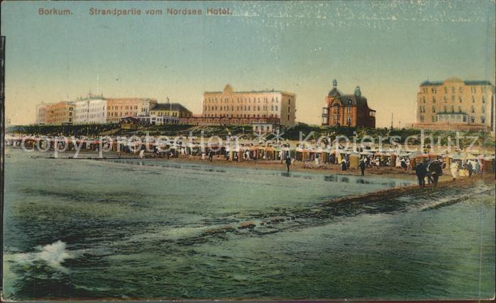 BORKUM Nordseebad Niedersachsen Nordsee Hotel Strandpartie