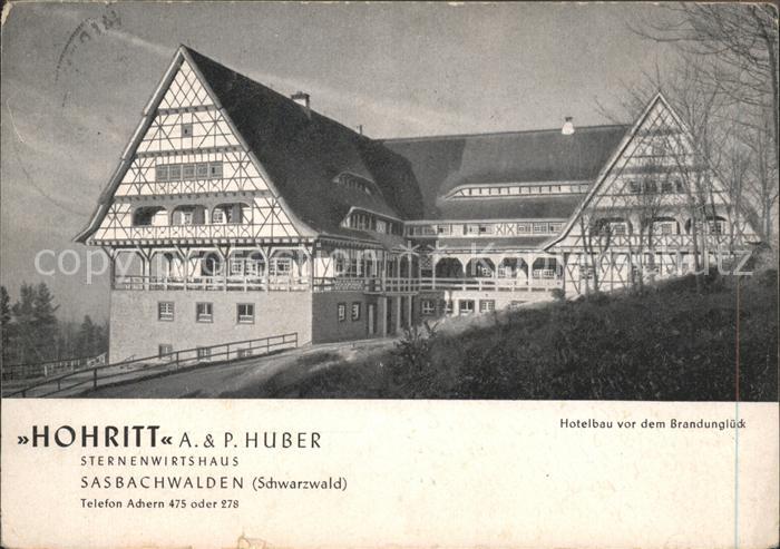 Sasbachwalden Hotelbau Brandunglück Hohritt