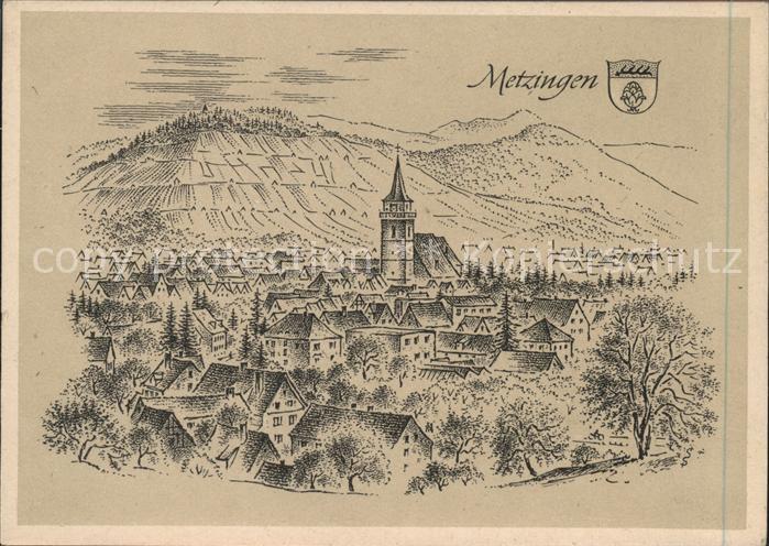 Metzingen Wuerttemberg Wappen Künstlerkarte Ludwig Schäfer-Gro