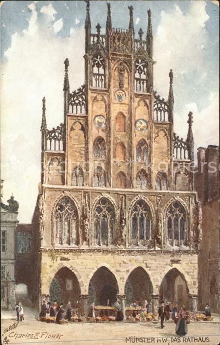 Flower Charles E Nr. 195 B Münster i. W. Rathaus Tucks-V