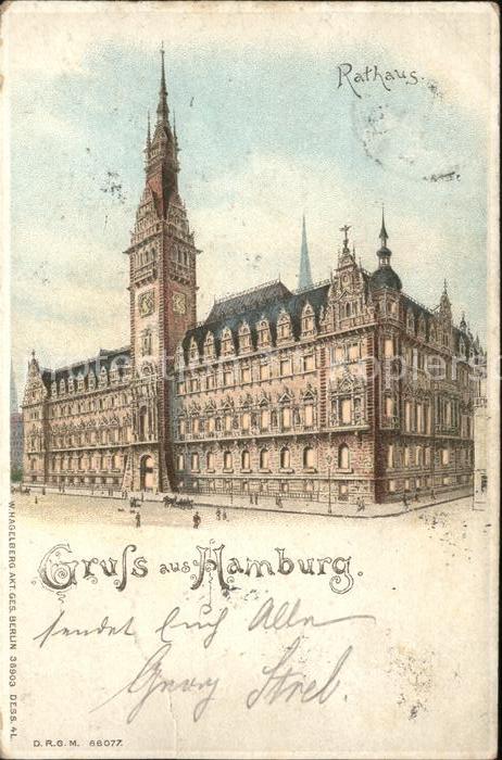 Hold to Light Nr. 88077 Hamburg Rathaus W. Hagelberg-Verlag