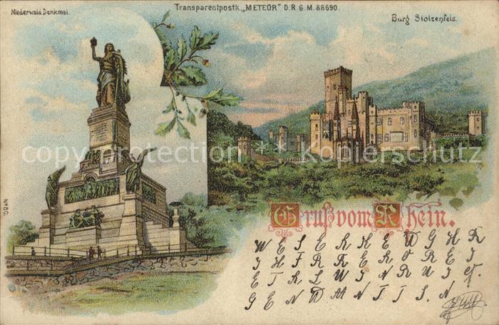 METEOR Hold to Light Nr. 80 Niederwald-Denkmal Burg Stolzenfels