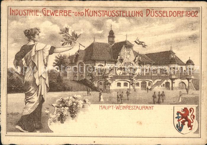 Ausstellung Industrie Gewerbe Kunst Duesseldorf 1902  Haupt-Weinrestaurant