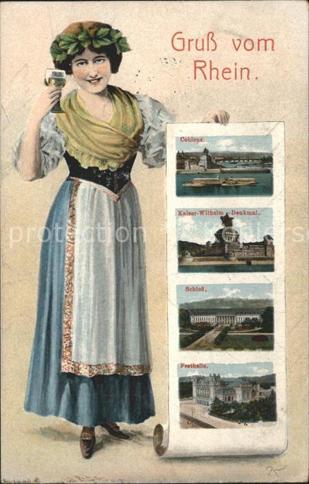 Wein Tracht Glas Rhein