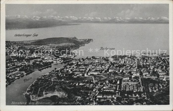 Konstanz mit Rheinausfluss Überlinger See Bodens