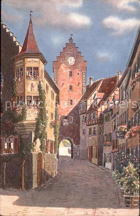 Meersburg Bodensee Obertor und Gasthof zum Bären Erker Kün