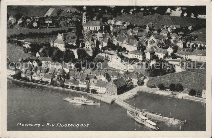 Meersburg Bodensee Fliegeraufnahme Schloss Kirche Hafenmol