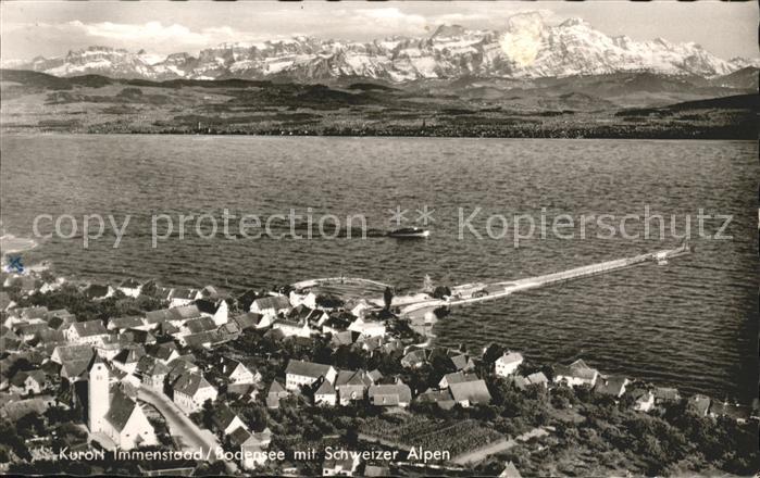 Immenstaad Bodensee mit Schweizer Alpen Fliegeraufnahme