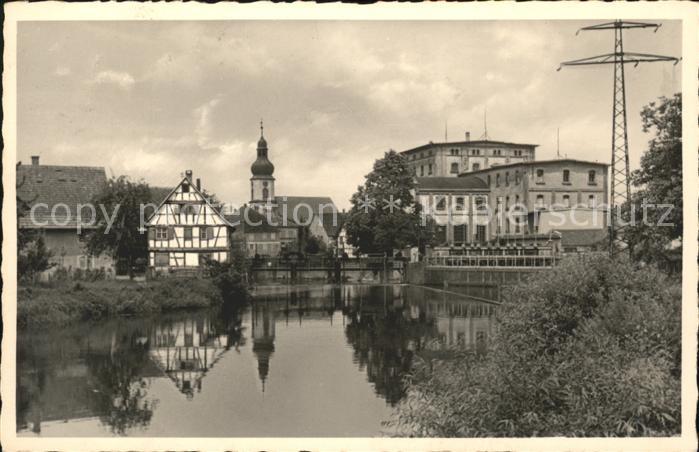 Willstaett Kinzigpartie Kirche Fachwerkhaus