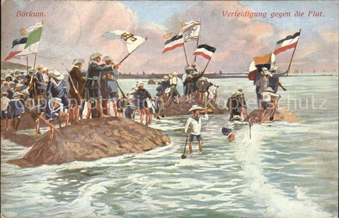 Borkum Verteidigung gegen die Flut