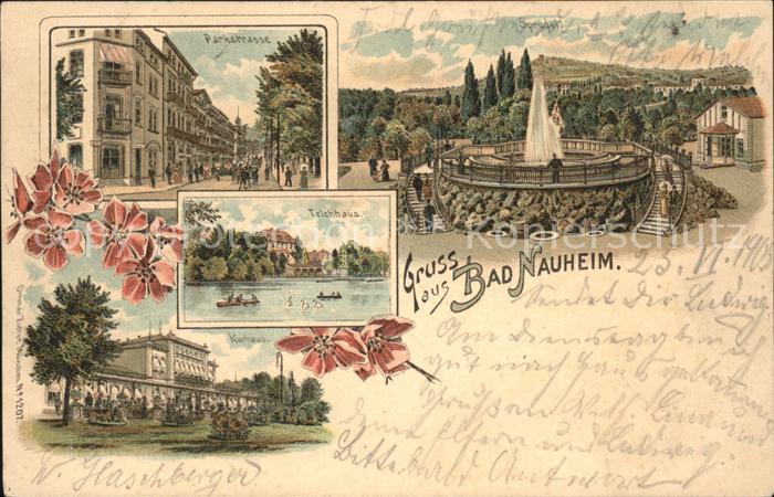 Bad Nauheim Parkstrasse Teichhaus Kurhaus Brunnen
